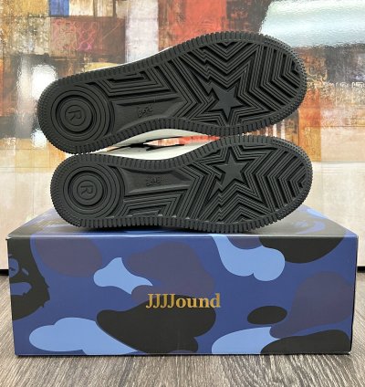 2023 Bape JJJJound Bapesta Low White Navy Blue