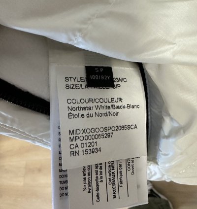 CANADA GOOSE ANGEL CHEN Bayan puffer jacket sz New