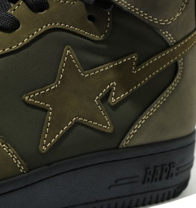 8 5 DS BAPE STA MILITARY MID Leather Suede Olive