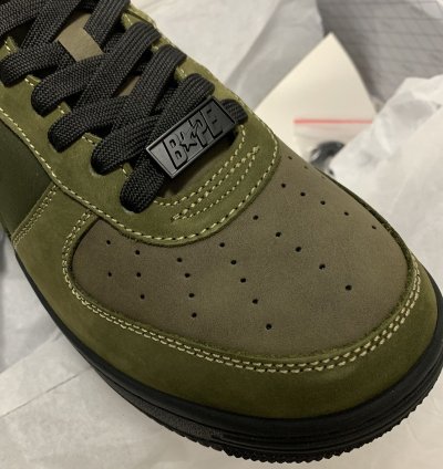 9 DS BAPE STA MILITARY MID Leather Suede Olive