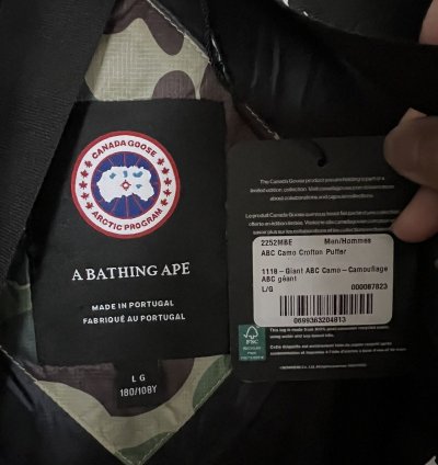 Canada Goose Bape crofton puffer