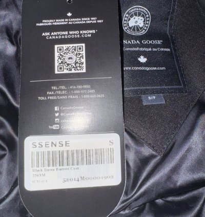 Canada Goose Black Down Barrett Coat
