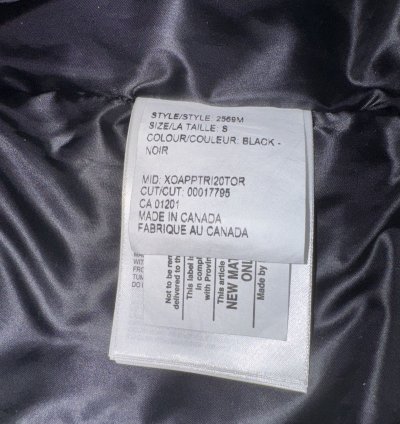 Canada Goose Black Down Barrett Coat