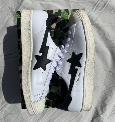 Adidas Bape Superstar 80s White Black