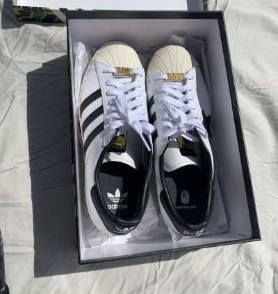 Adidas Bape Superstar 80s White Black