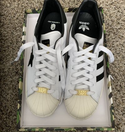 Adidas Bape Superstar 80s White Black