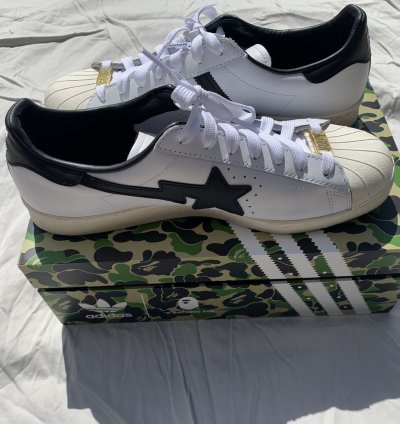 Adidas Bape Superstar 80s White Black