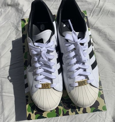 Adidas Bape Superstar 80s White Black