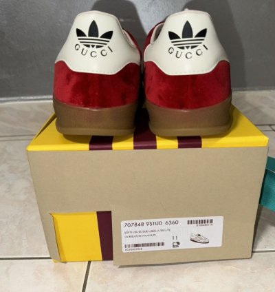 Adidas Gucci Gazelle Red Softy Velvet 707848 9STU0 6360