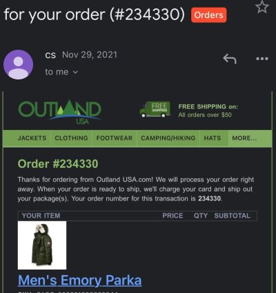 Canada Goose Emory Parka (Coyote Fur) Olive size
