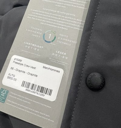 Canada Goose Freestyle Vest Gilet Graphite XL