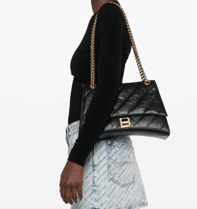 Balenciaga Crush Quilted Shoulder Bag