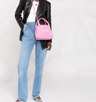 Balenciaga Logo Print Canvas Tote