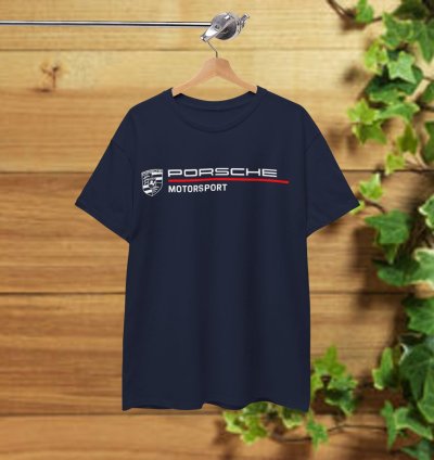 Porsche Motorsport Men's T-Shirt Navy Shirt USA Size