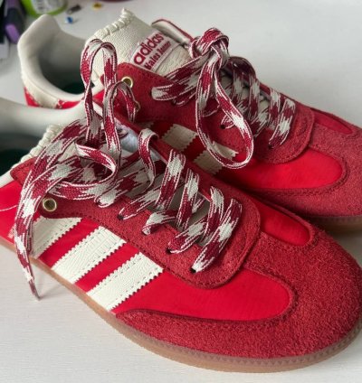 Adidas Wales Bonner Samba red panneled sneakers size 42