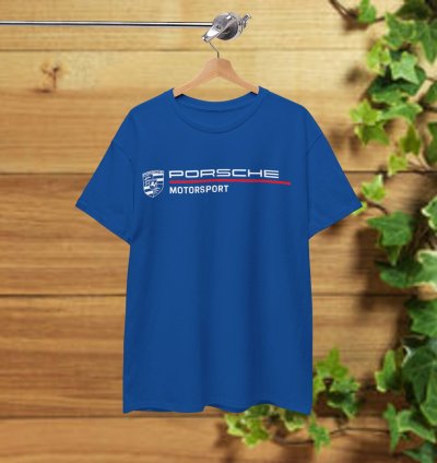 Porsche Motorsport Men's T-Shirt Royal Blue Shirt USA Size