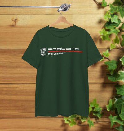 Porsche Motorsport Men's T-Shirt Forest Green Shirt USA Size
