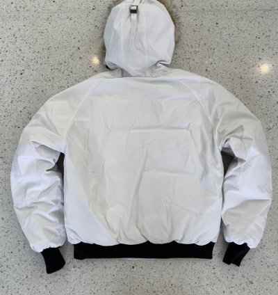 Canada Goose Mens White Down Bomber Jacket Large
