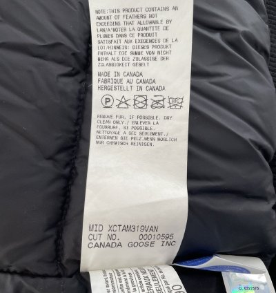 Canada Goose Mens White Down Bomber Jacket Large