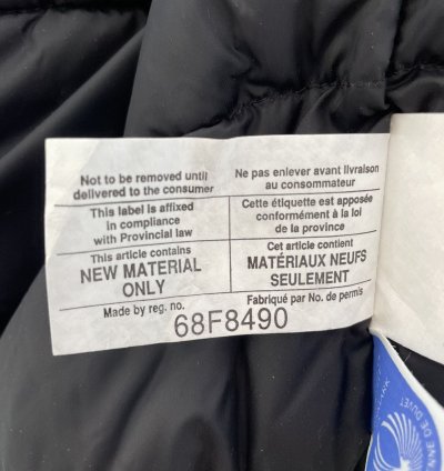 Canada Goose Mens White Down Bomber Jacket Large