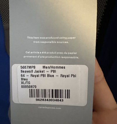 Canada goose PBI sea wolf rain jacket
