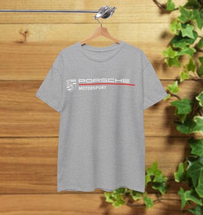 Porsche Motorsport Men's T-Shirt Sport Grey Shirt USA Size
