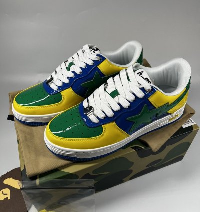 BAPE Bape Sta 1 Blue Yellow Green - Size 9 5