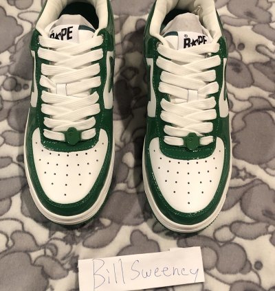Bape Bapesta Low Green Patent Leather
