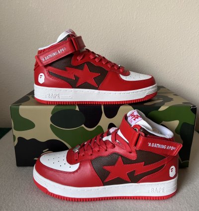 Bape Bapesta Mid M1 in Red