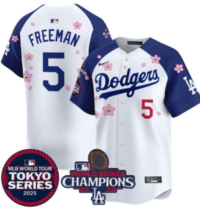Freddie Freeman Jersey #5 Dodgers Tokyo Series 2025 World Series Champions Patch Alternate