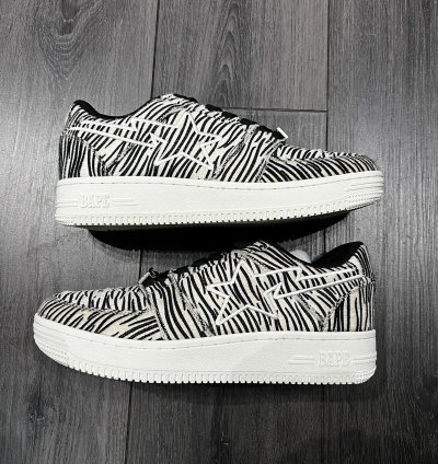 Bape Bapesta Zebra Print Sneaker Sz 9