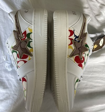 Bape Coach Bapesta White Multi