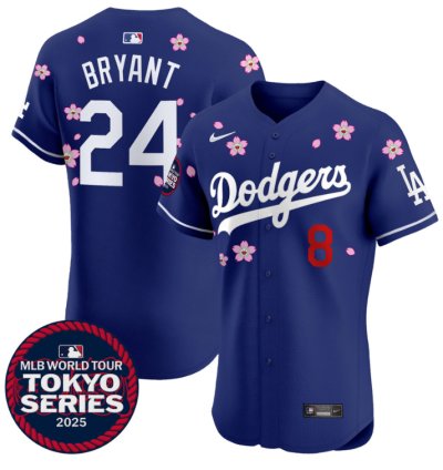 Kobe Bryant Jersey Dodgers Tokyo Series 2025 Vapor Premier Elite Stitched Royal