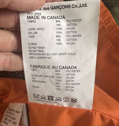 Junya Watanabe MAN Canada Goose FW19 Camo Hunting Parka