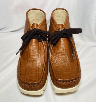 BAPE MANHUNT BROWN CROC SKIN 8 clarks bapesta sta