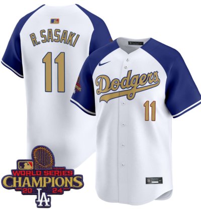Roki Sasaki Jersey #11 Dodgers 2025 Gold Vapor Premier Stitched Alternate