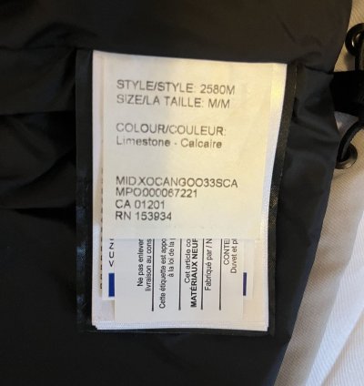 Limestone 432 Canada Goose Emory Parka Sz Medium