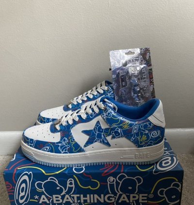 Bape Medicom Toy Bearbrick Blue Camo Bape Sta Low Size 12
