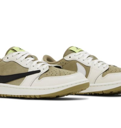 Mens Wmns Travis Scott x Air Jordan 1 Low Golf Neutral Olive FZ3124 200