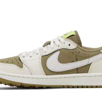 Mens Wmns Travis Scott x Air Jordan 1 Low Golf Neutral Olive FZ3124 200