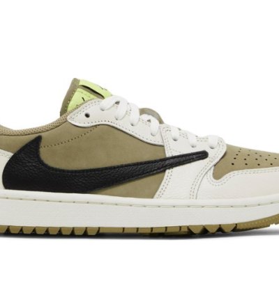 Mens Wmns Travis Scott x Air Jordan 1 Low Golf Neutral Olive FZ3124 200