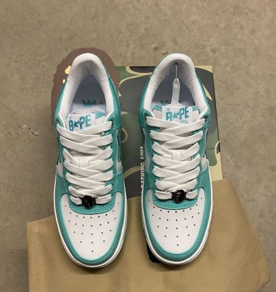 Bape Premium leather bapesta green