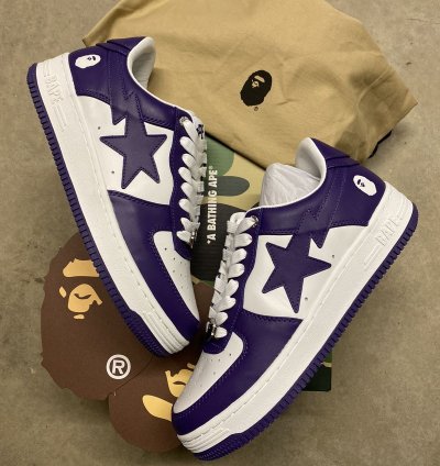 Bape Premium leather bapesta purple