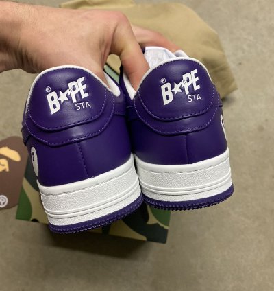 Bape Premium leather bapesta purple