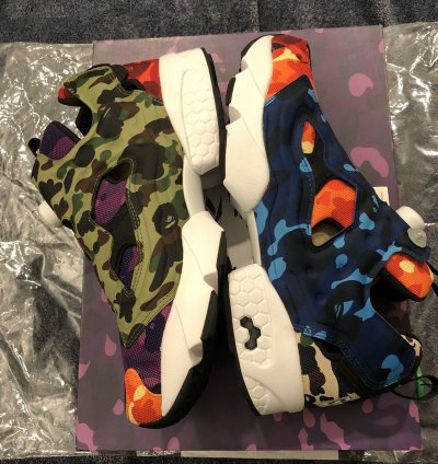 Bape Reebok Instapump Fury Multi Camo Running Sneaker
