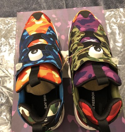 Bape Reebok Instapump Fury Multi Camo Running Sneaker