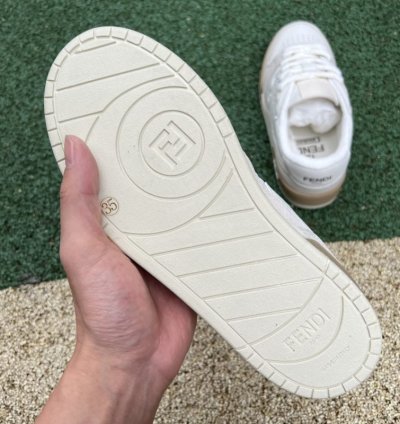 FENDl Match White Suede Low-Tops 'White'