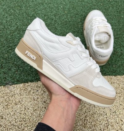 FENDl Match White Suede Low-Tops 'White'