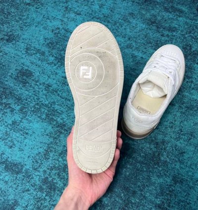 FENDl Match White Suede Low-Tops 'White'