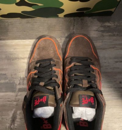 bape sk8 sta brown and red